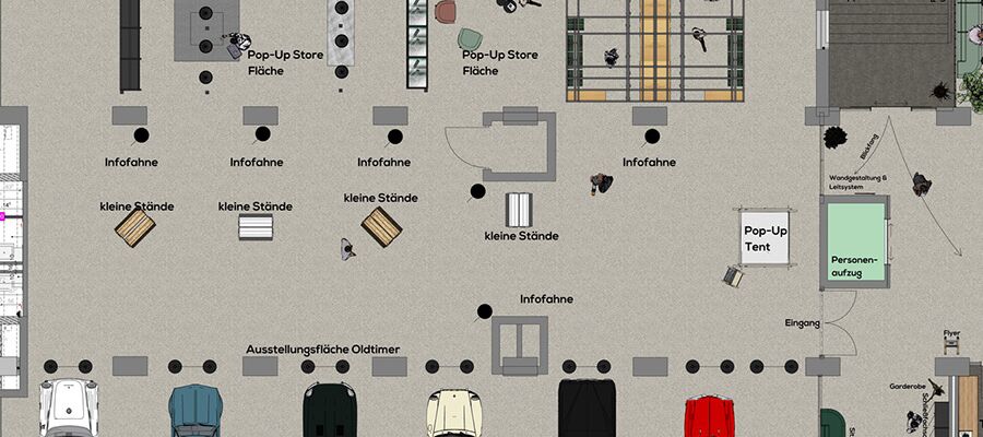 Vereinfachte Darstellung des Grundrisses der Galerie